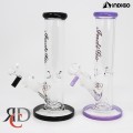 WATER PIPE INDIGO STRAIGHT TUBE WITH PINCH COLOR MOUTHPIECE AND VERTICAL STILTED DOWNSTEM WPI1200 1CT